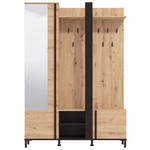 GARDEROBE  in 134,5/192,6/33,2 cm  - Schwarz/Eiche Artisan, Basics, Holzwerkstoff (134,5/192,6/33,2cm) - Carryhome