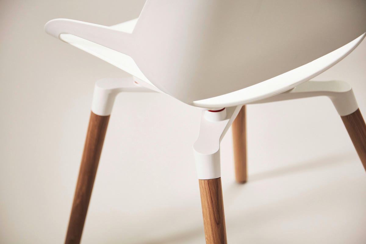 BESUCHERSTUHL Weiß, Eichefarben, Chromfarben  - Chromfarben/Eichefarben, Basics, Holz/Kunststoff (50/72/52cm) - Aeris