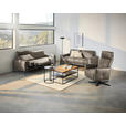 2,5-SITZER in Leder Taupe  - Taupe/Schwarz, Design, Leder/Metall (200/102/92cm) - Johann Jakob