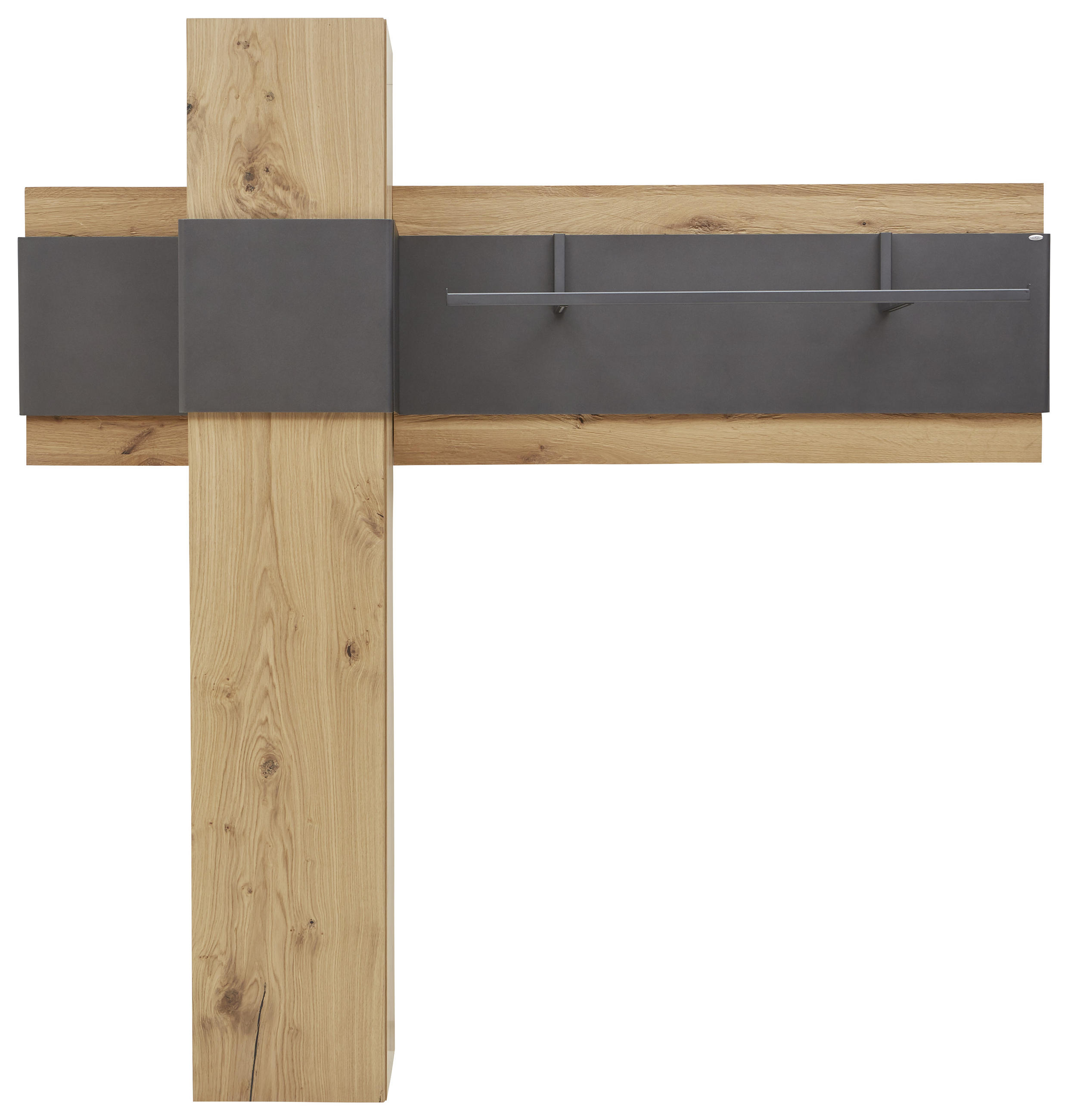 GARDEROBE Anthrazit, Eichefarben - Eichefarben/Anthrazit, Natur, Holz/Metall (178/176/39cm) - Voglauer