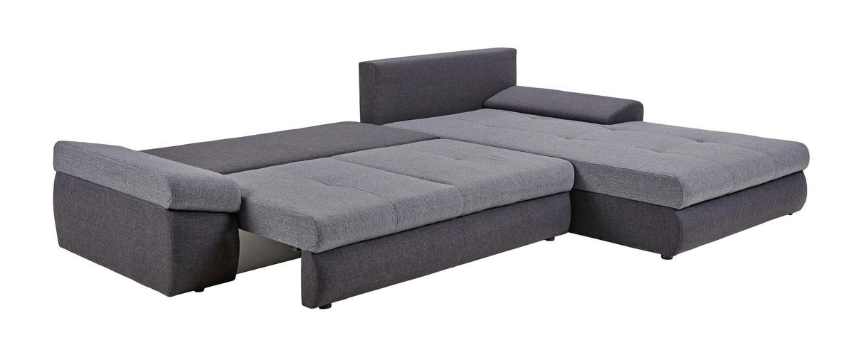 ECKSOFA Anthrazit, Dunkelgrau Webstoff  - Dunkelgrau/Anthrazit, Design, Kunststoff/Textil (313/215cm) - Carryhome