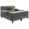 BOXBETT 180/200 cm,  in Anthrazit, Matratzen, Bettkasten, H2 + H3 = mittel + fest  - Anthrazit, KONVENTIONELL, Textil (180/200cm) - Boxxx