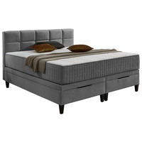 BOXBETT 180/200 cm,  in Anthrazit, Matratzen, Bettkasten, H2 + H3 = mittel + fest  - Anthrazit, KONVENTIONELL, Textil (180/200cm) - Boxxx