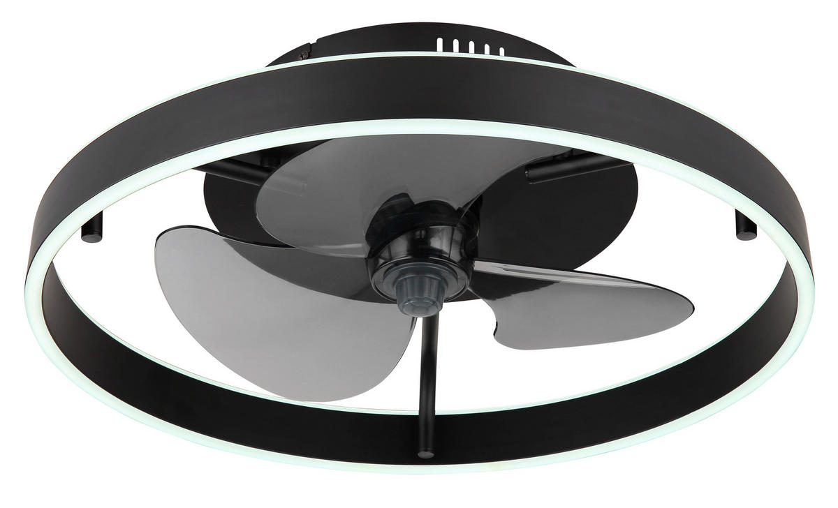 DECKENVENTILATOR - Schwarz/Weiß, KONVENTIONELL, Kunststoff/Metall (50/14,5cm) - Globo