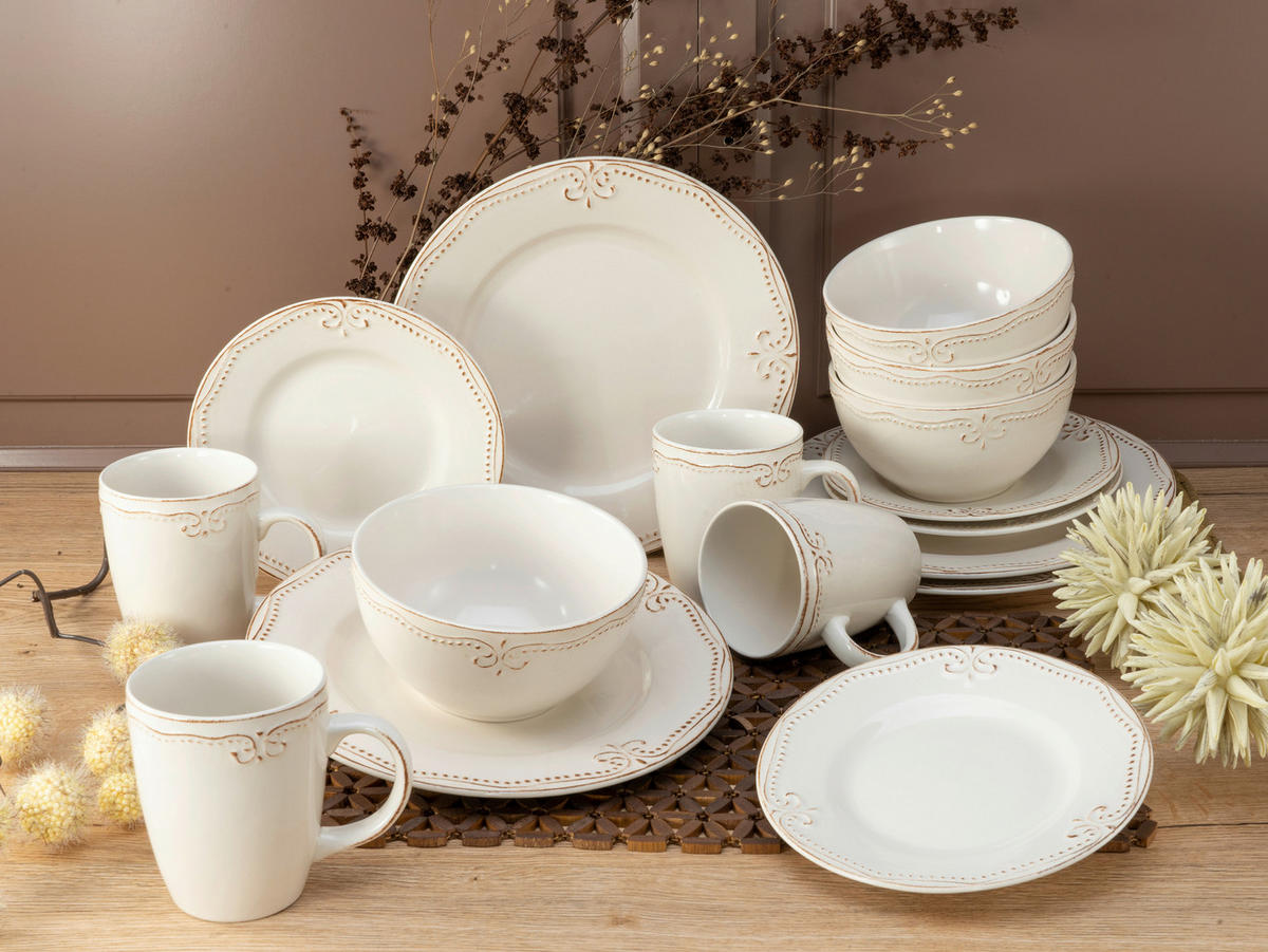 KOMBINOVANÁ SOUPRAVA, 16dílné, kamenina - vícebarevná, keramika - Creatable