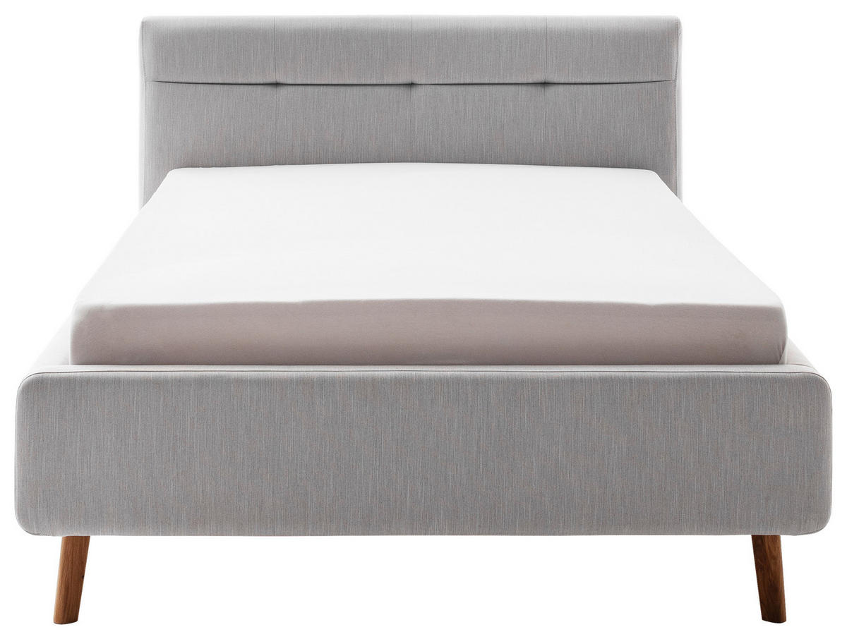 POLSTERBETT 140/200 cm  in Hellgrau  - Eichefarben/Birkefarben, Konventionell, Holz/Textil (140/200cm) - Boxxx