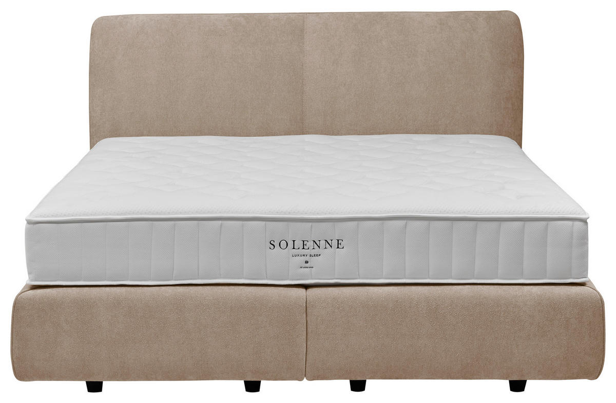 BOXSPRINGBETT 200/200 cm  in Beige  - Beige/Schwarz, Design, Kunststoff/Textil (200/200cm) - Johann Jakob