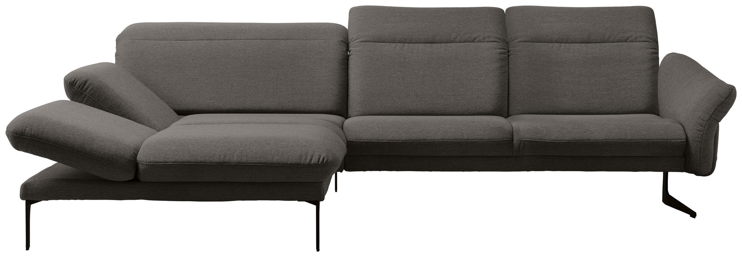 ECKSOFA in Webstoff Dunkelgrau  - Dunkelgrau/Anthrazit, Design, Textil/Metall (203/299cm) - Himolla