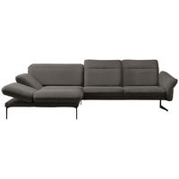 ECKSOFA in Webstoff Dunkelgrau  - Dunkelgrau/Anthrazit, Design, Textil/Metall (203/299cm) - Himolla