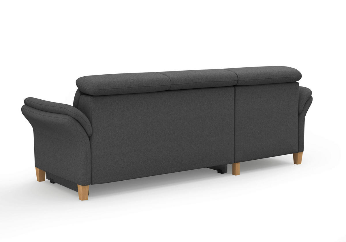 ECKSOFA GLENDALE E Dunkelgrau Flachgewebe  - Eichefarben/Dunkelgrau, KONVENTIONELL, Holz/Textil (166/253cm) - Sit & More