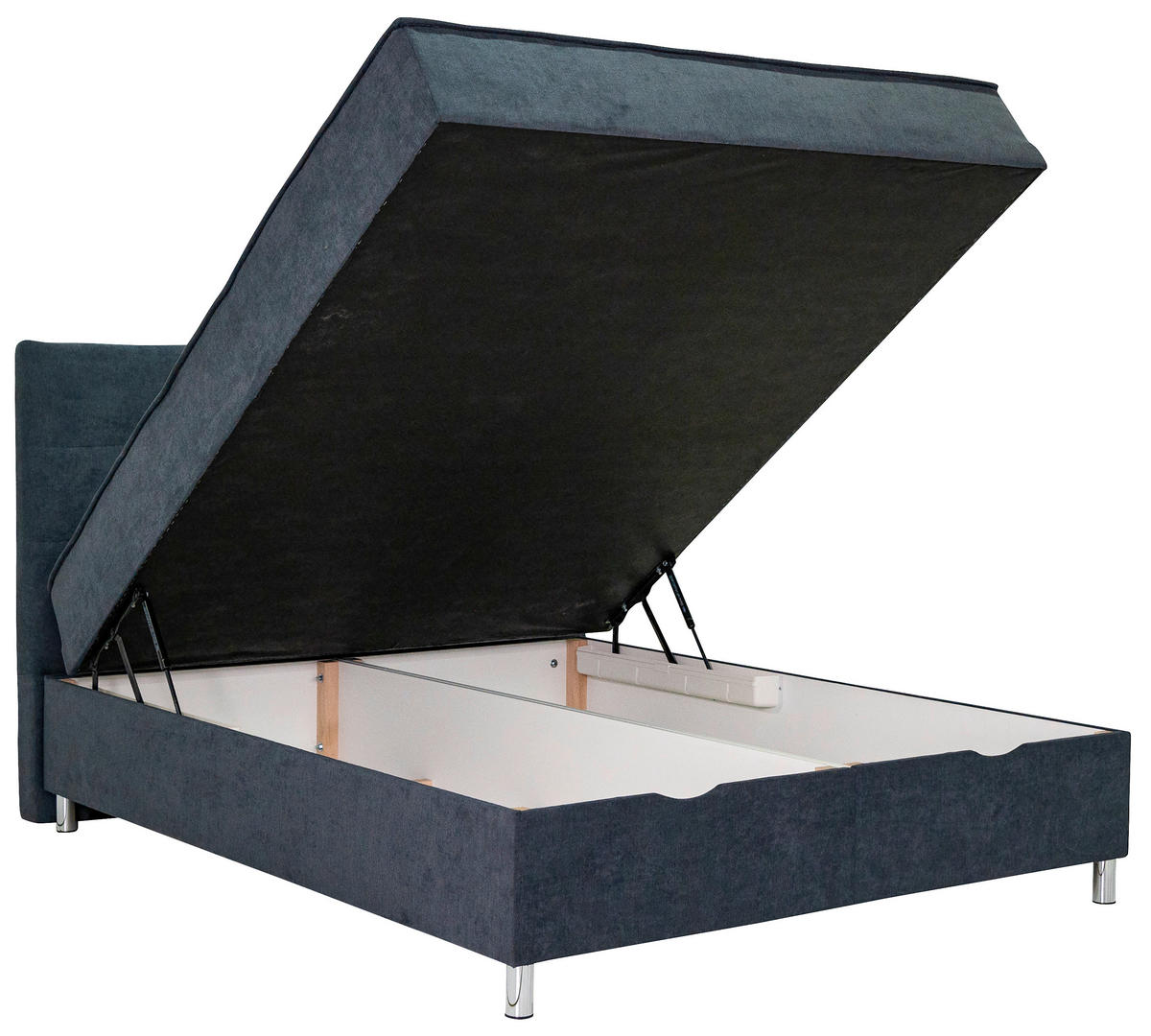POSTELJA Z VZMETNICO 160 cm   x 200 cm  , kovina, tekstil siva  - siva, Konvencionalno, kovina/tekstil (160/200cm) - Ti'me