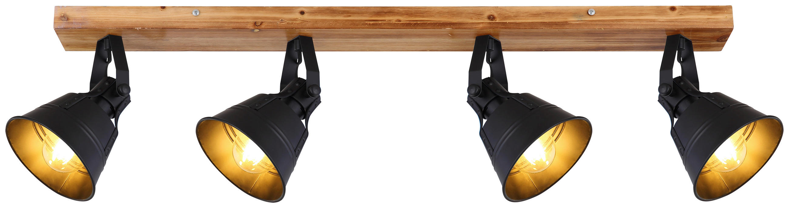 STRAHLER Günther 82/24 cm   - Goldfarben/Schwarz, Natur, Holz/Metall (82/24cm) - Globo