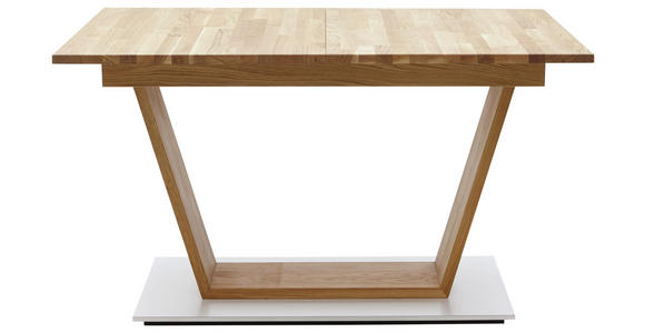 ESSTISCH in Holz 130(180)/90/76 cm - Edelstahlfarben/Eichefarben, KONVENTIONELL, Holz (130(180)/90/76cm) - Voleo