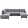 SOFFA i flatväv blå  - kromfärg/blå, Klassisk, metall/textil (200/305/168cm) - Beldomo System