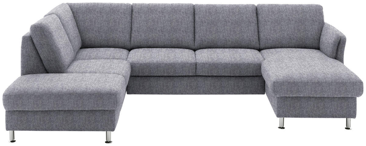 SOFFA i flatväv blå  - kromfärg/blå, Klassisk, metall/textil (200/305/168cm) - Beldomo System