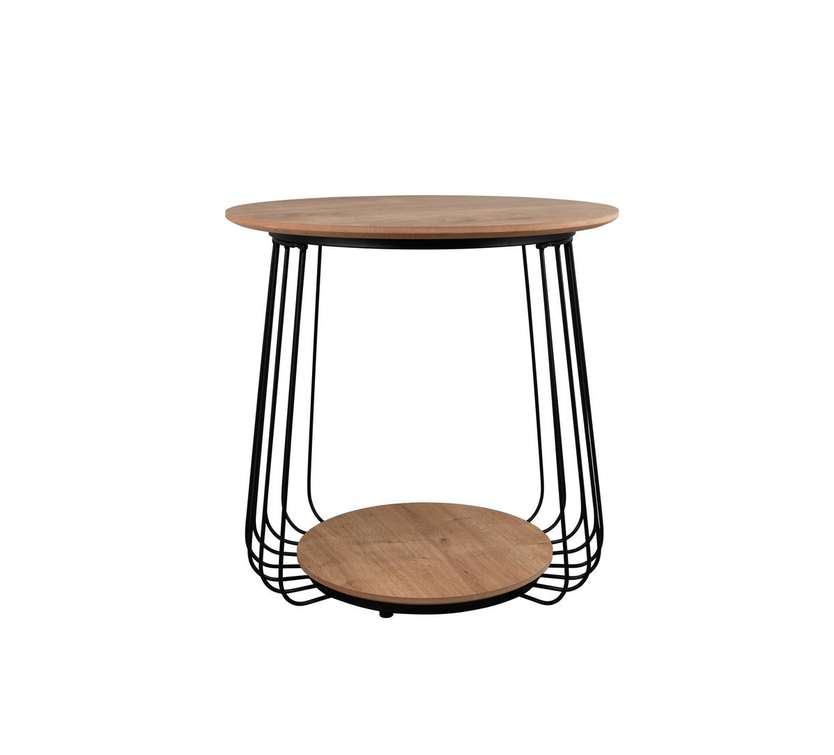 BEISTELLTISCH 50/50/50 cm Schwarz, Eiche Artisan rund  - Schwarz/Eiche Artisan, MODERN, Holzwerkstoff/Metall (50/50/50cm) - Milino