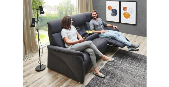 TRAPEZSOFA in Textil Dunkelgrau - Dunkelgrau/Alufarben, KONVENTIONELL, Textil (217/108/106cm) - Cantus