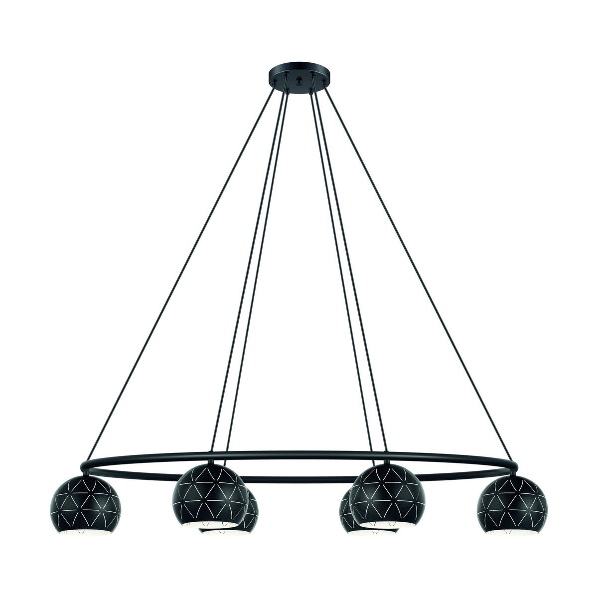 HÄNGELEUCHTE Cantallops 115/52/110 cm  - Schwarz/Weiß, Design, Metall (115/52/110cm) - Eglo