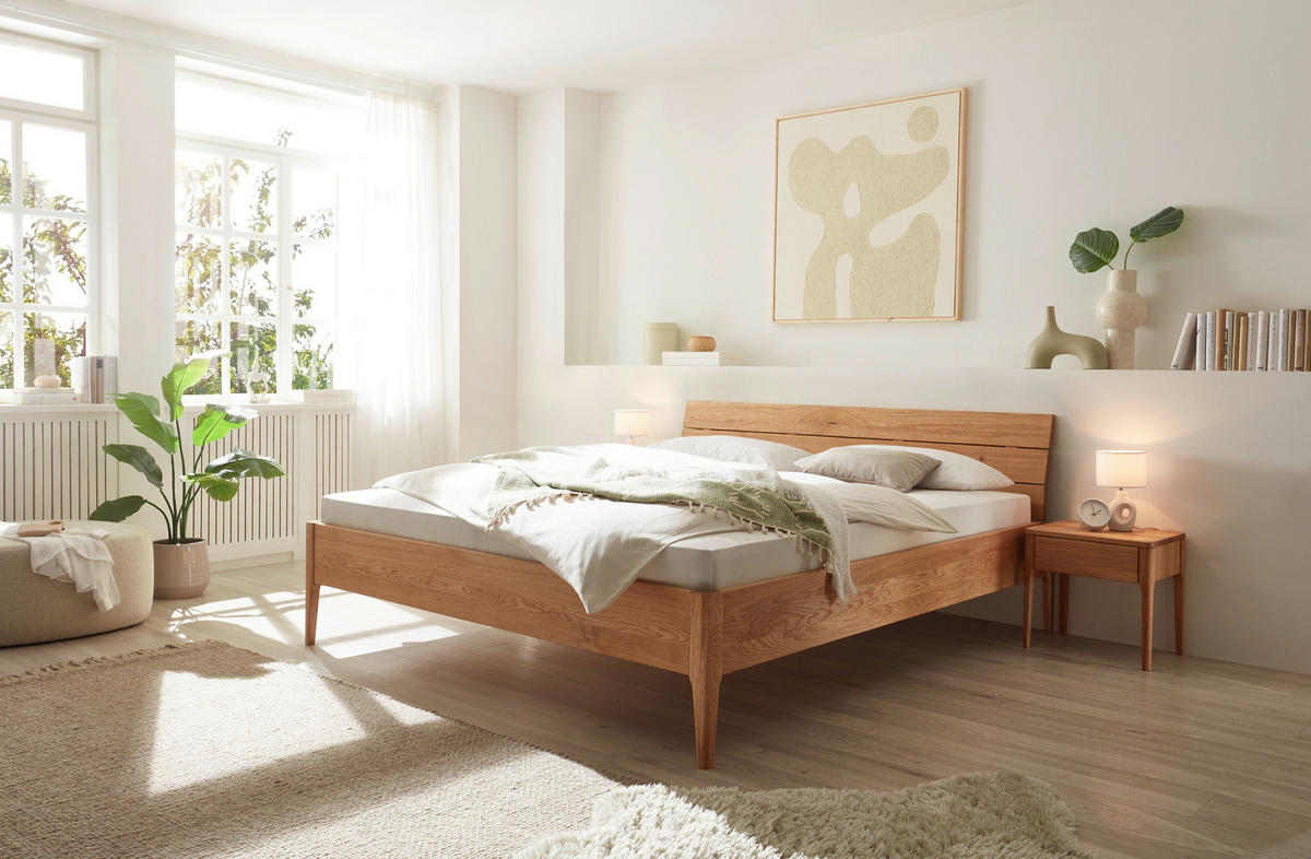 BETT 140/200 cm  in Wildeiche  - Wildeiche, KONVENTIONELL, Holz (140/200cm) - Linea Natura
