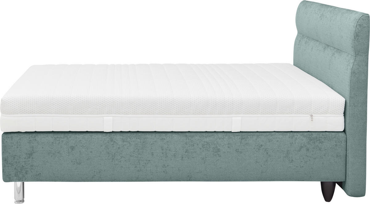 BOXSPRINGBETT 120/200 cm,  in Petrol, H3 = fest  - Petrol/Schwarz, Design, Textil (120/200cm) - RUF Betten