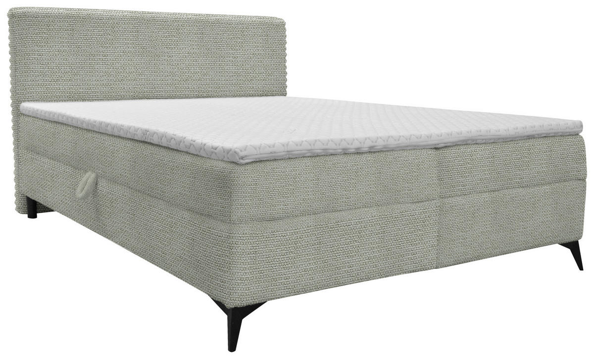 BOXBETT 160/200 cm  in Ecru  - Ecru/Schwarz, Design, Holz/Holzwerkstoff (160/200cm) - Xora