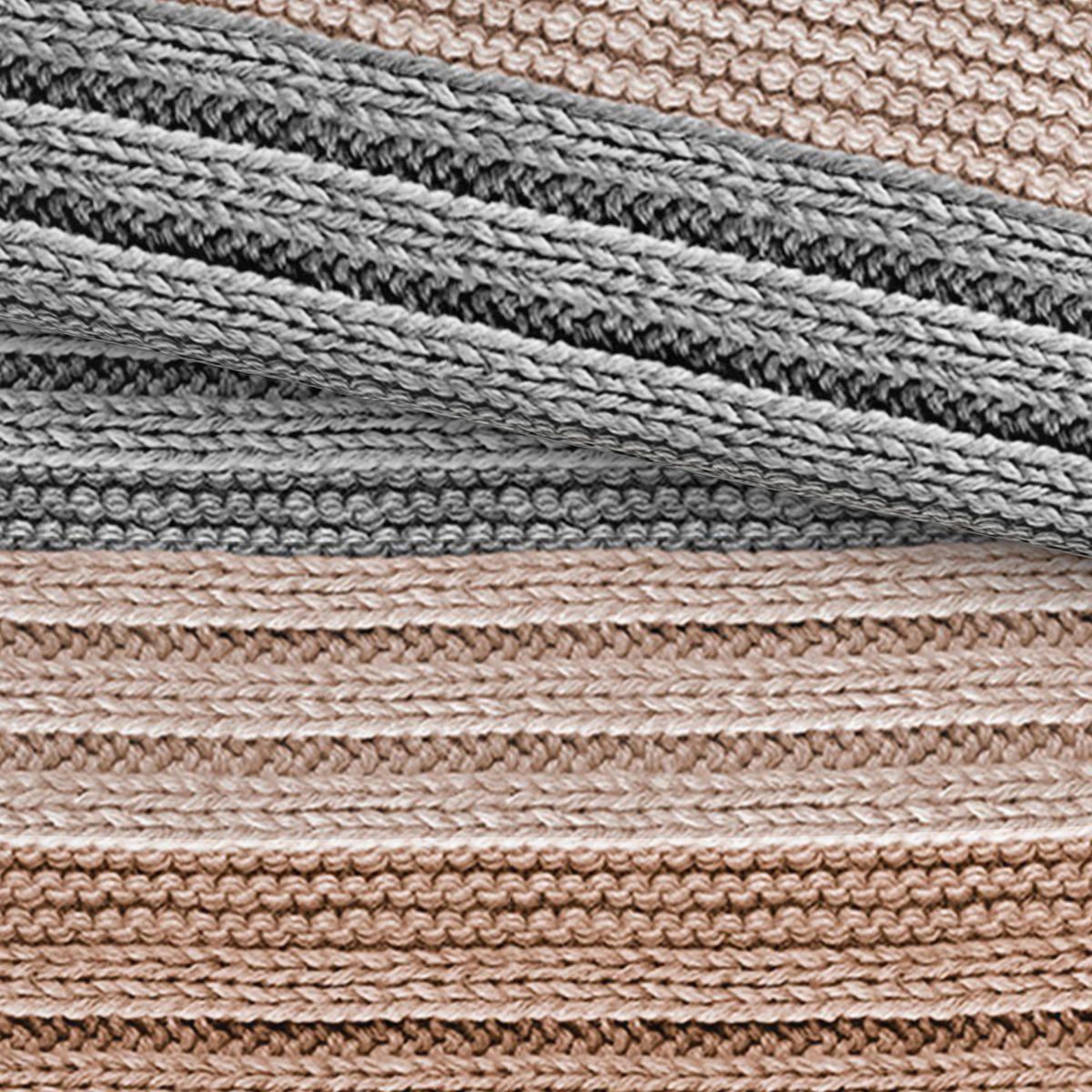 BETTWÄSCHE Cozy Knit Flanell 155/220 cm  - Grau, Design, Textil (155/220cm) - Novel