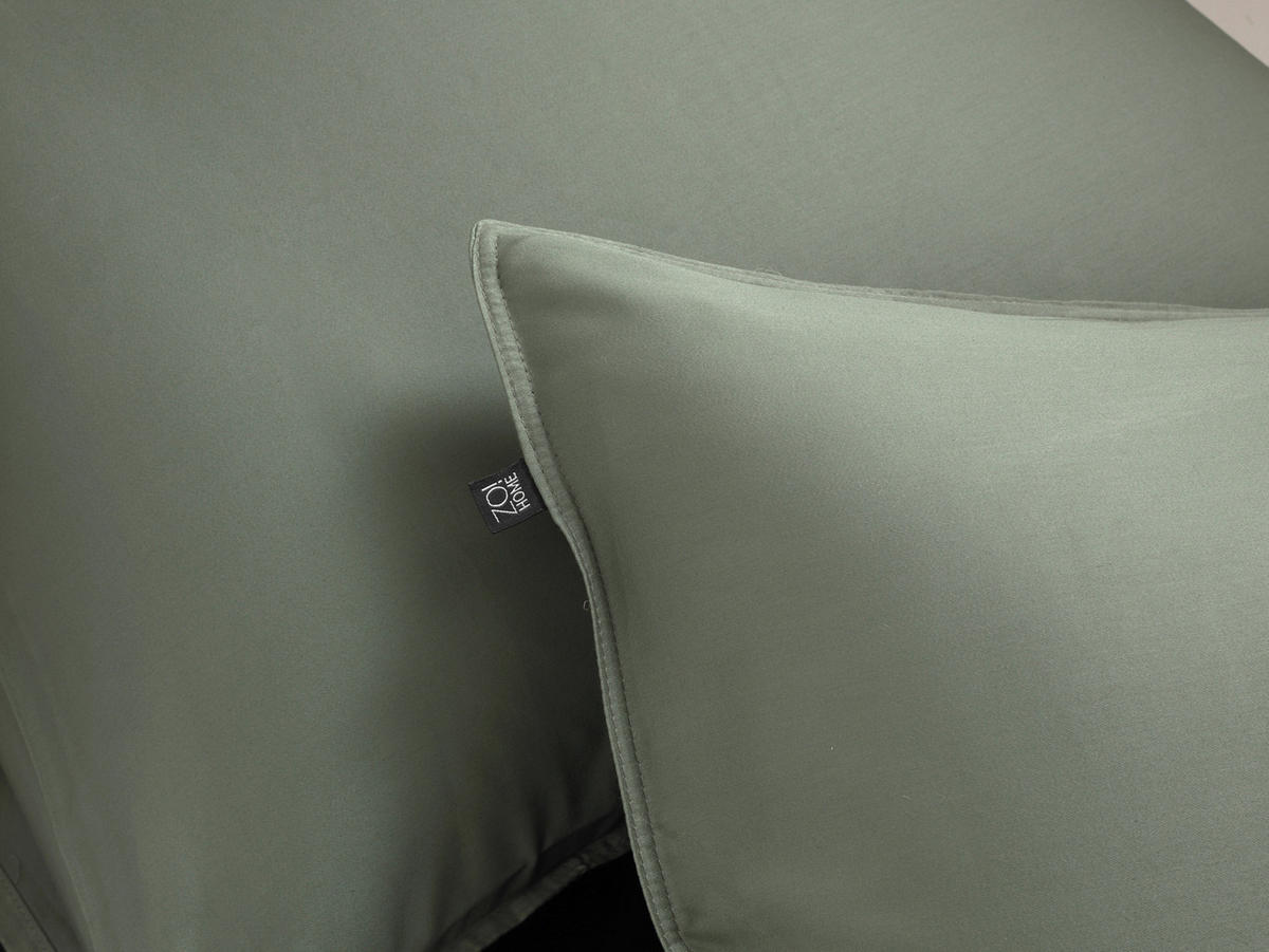 BETTWÄSCHE 2-teilig Satinado Makosatin 155/220 cm  - Khaki, Basics, Textil (155/220cm)