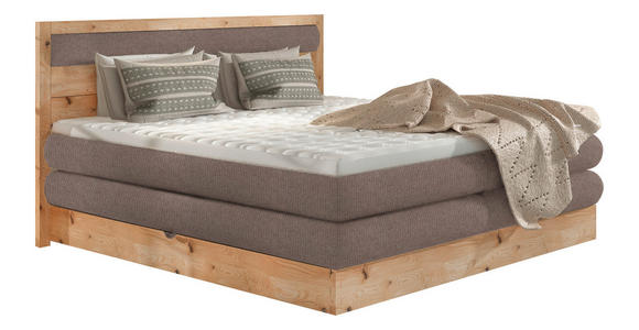 BOXSPRINGBETT 160/200 cm in Braun, Eichefarben - Eichefarben/Schwarz, KONVENTIONELL, Holz/Holzwerkstoff (160/200cm) - Valnatura