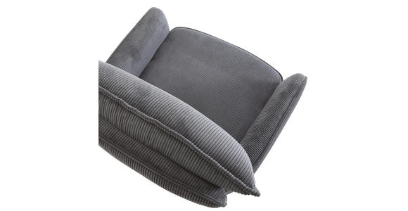 BARHOCKER Cord Anthrazit Stoffauswahl, Sitzfläche 360° drehbar  - Anthrazit/Schwarz, Design, Textil/Metall (54/98-120/58cm) - Novel