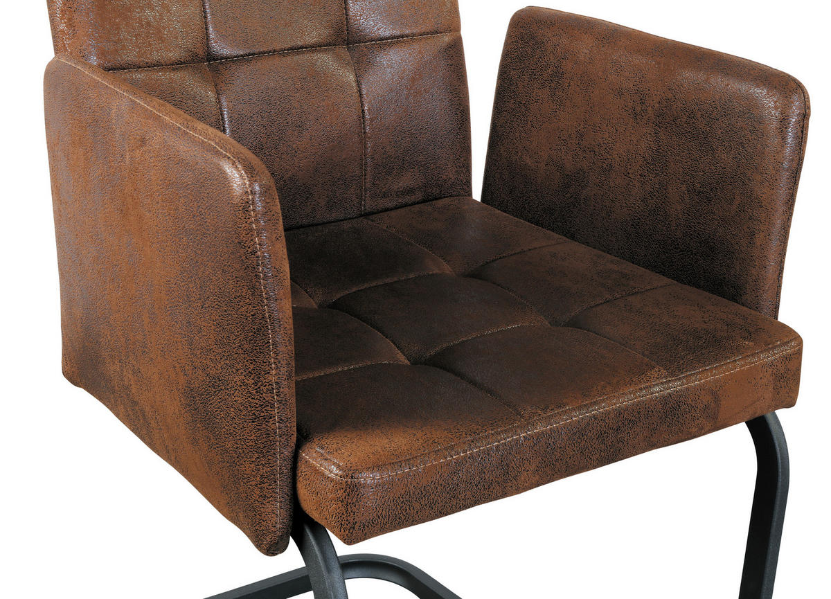 ARMLEHNSTUHL  in Eisen Webstoff  - Schwarz/Braun, Modern, Textil/Metall (52/91/59,5cm) - MID.YOU