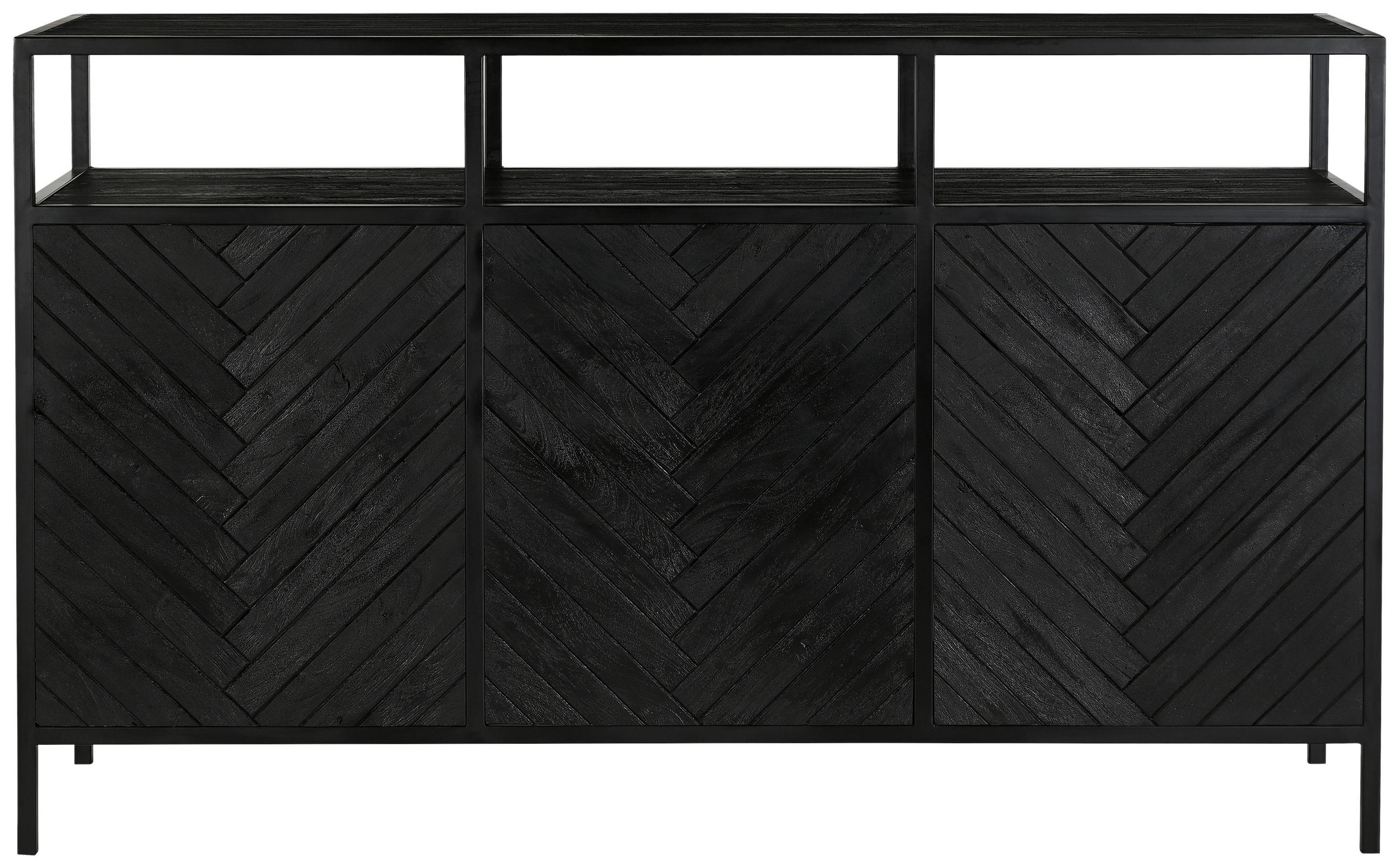 KÜCHENINSEL 180/110/50 cm  in Schwarz  - Schwarz, Design, Holz/Metall (180/110/50cm) - Livetastic
