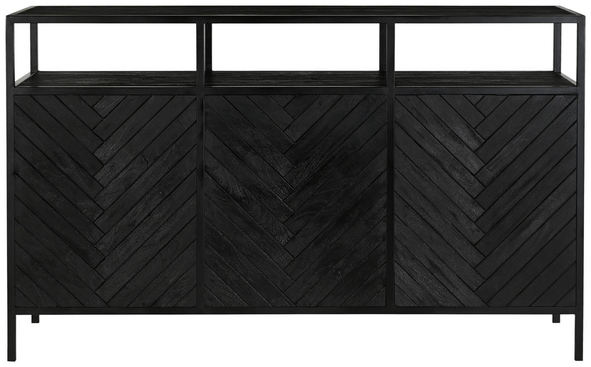 KÜCHENINSEL 180/110/50 cm  in Schwarz  - Schwarz, Design, Holz/Metall (180/110/50cm) - Livetastic