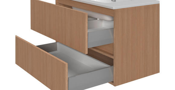 WASCHTISCHKOMBI 80 cm - Eichefarben/Weiß, KONVENTIONELL, Keramik/Holzwerkstoff (80cm) - Xora