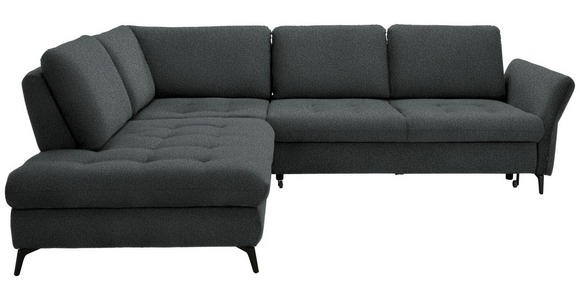 ECKSOFA Dunkelgrau Struktur  - Dunkelgrau/Schwarz, Natur, Textil/Metall (233/288cm) - Valnatura