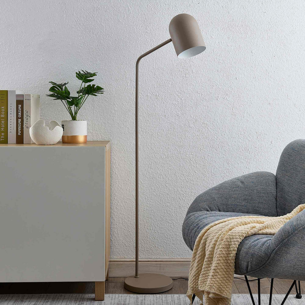 STEHLEUCHTE Aria 25/140 cm   - Sandfarben/Beige, Design, Metall (25/140cm) - Novel