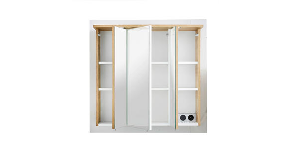 SPIEGELSCHRANK 75/72/20 cm  - Chromfarben/Eichefarben, KONVENTIONELL, Glas/Holzwerkstoff (75/72/20cm) - Xora