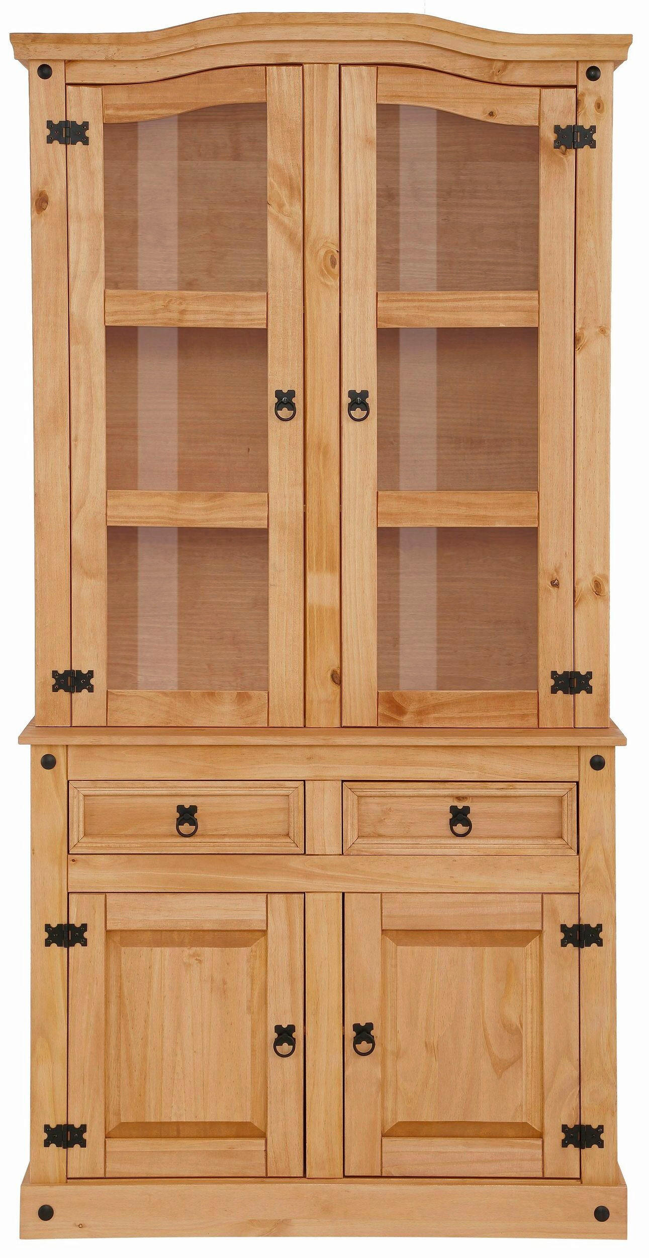 BUFFET 104/196/36 cm  in Naturfarben  - Transparent/Schwarz, Design, Glas/Holz (104/196/36cm) - MID.YOU