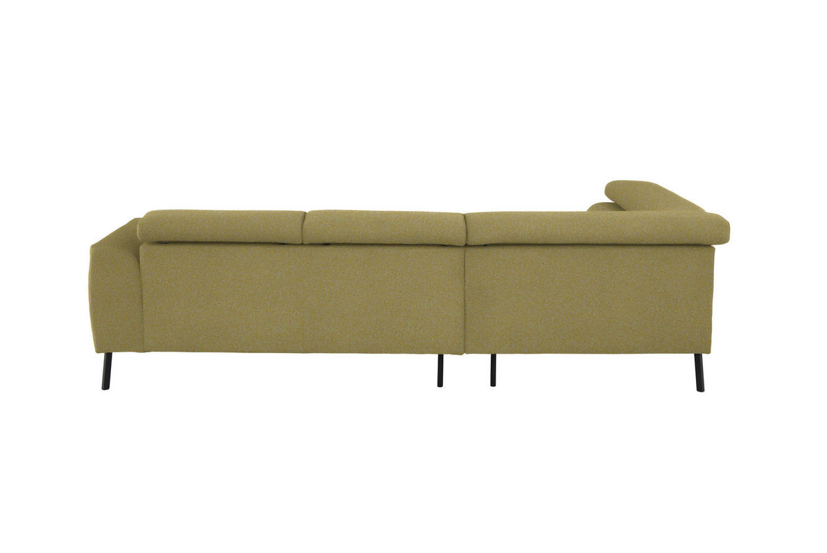 ECKSOFA in Struktur Gelb  - Gelb/Schwarz, Design, Textil/Metall (205/280cm) - Xora