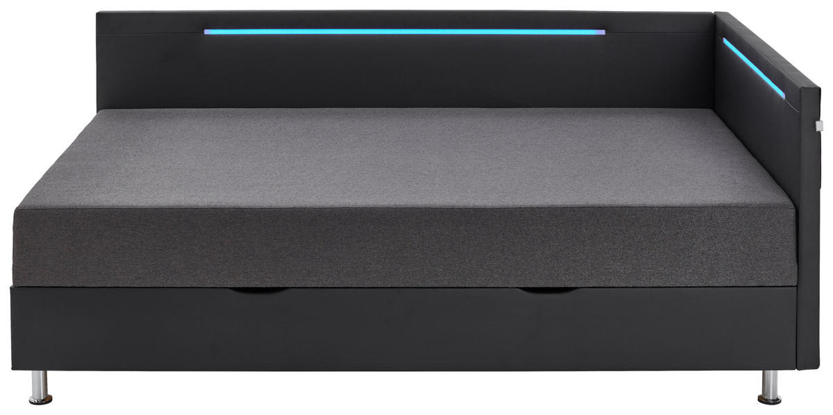 LIEGE Flachgewebe Anthrazit, Schwarz  - Chromfarben/Anthrazit, Design, Textil/Metall (120/200cm) - home24