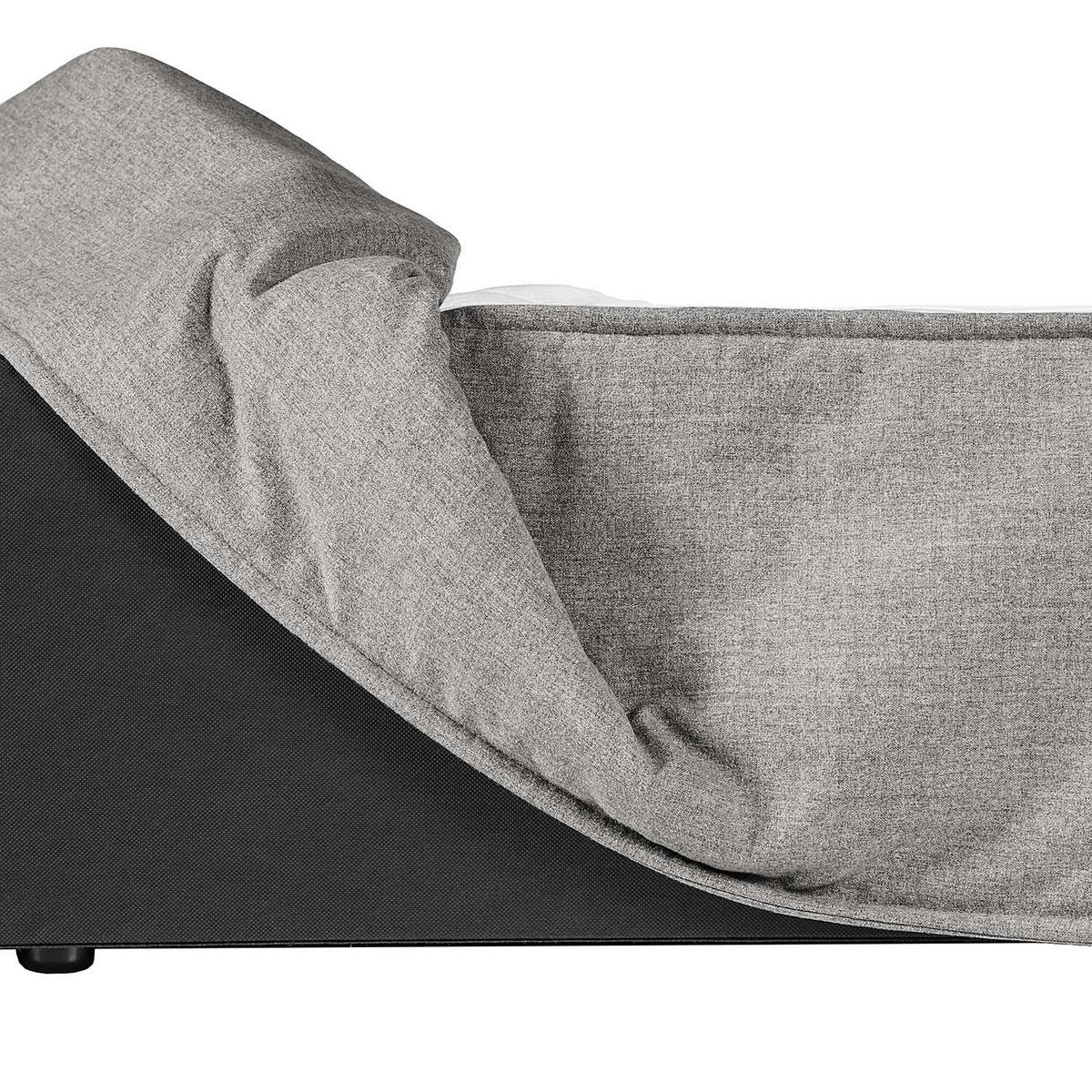 BOXSPRINGBETT 180/220 cm  in Hellgrau  - Hellgrau/Schwarz, Design, Textil (180/220cm) - home24
