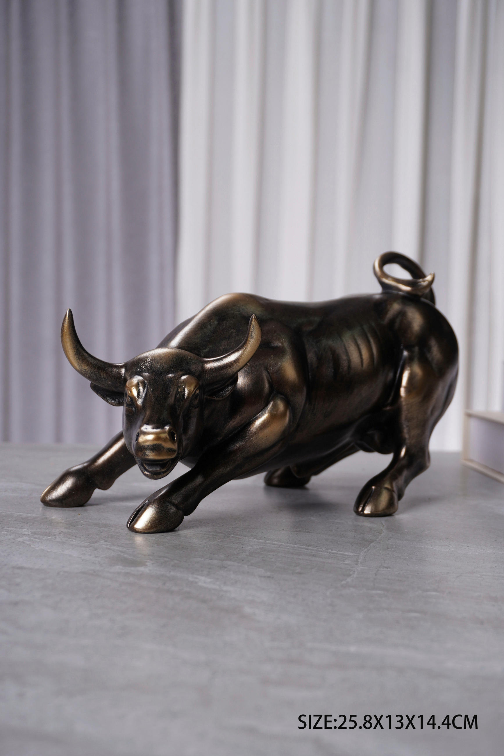 DEKOR ÁLLATFIGURA - bronzszínű, Basics, műanyag (26/13/14,5cm)