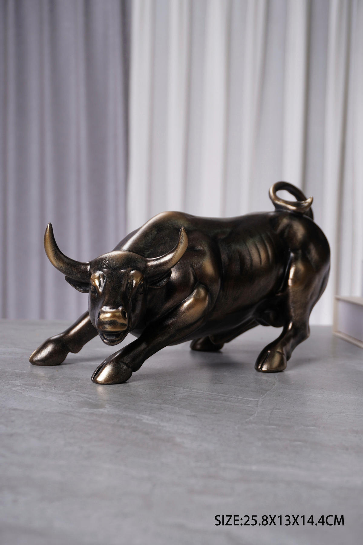 DEKOR ÁLLATFIGURA - bronzszínű, Basics, műanyag (26/13/14,5cm)