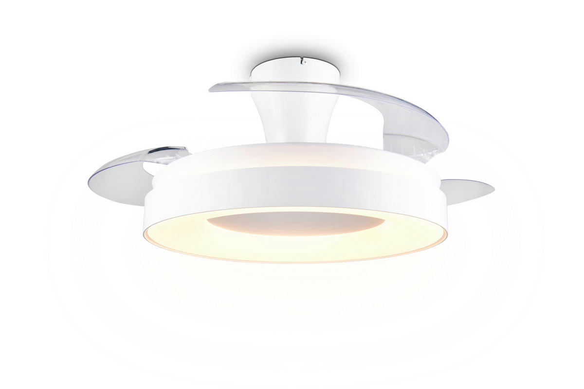 DECKENVENTILATOR - Klar/Weiß, Design, Kunststoff/Metall (49.5/29cm)