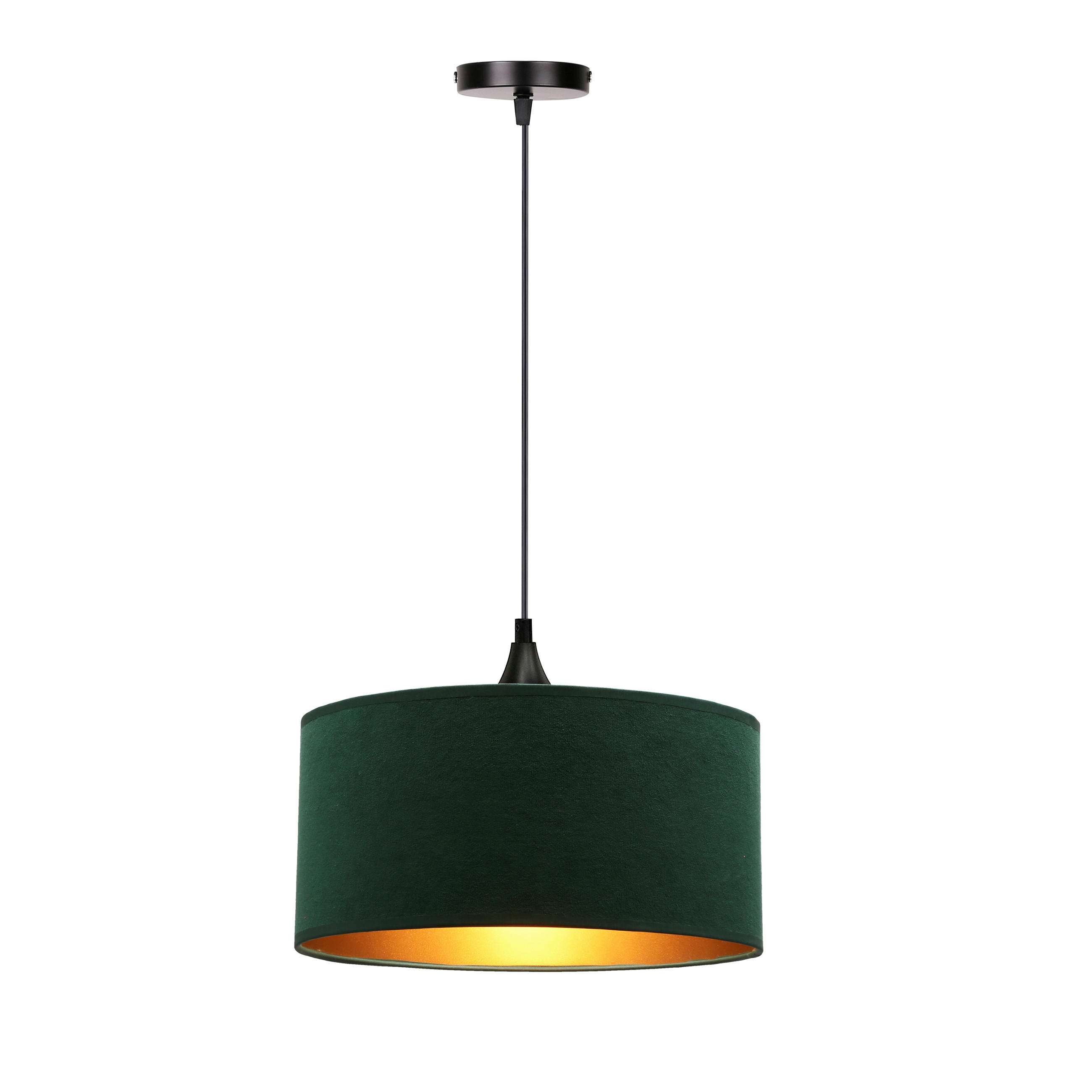 PENDELLEUCHTE Maloto 30/30/115 cm   - Dunkelgrün/Goldfarben, KONVENTIONELL, Kunststoff/Metall (30/30/115cm)