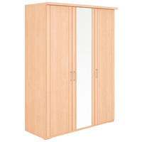 DREHTÜRENSCHRANK Eiche Bianco  - Eiche Bianco/Silberfarben, Konventionell, Glas/Holzwerkstoff (150/197/58cm) - Venda