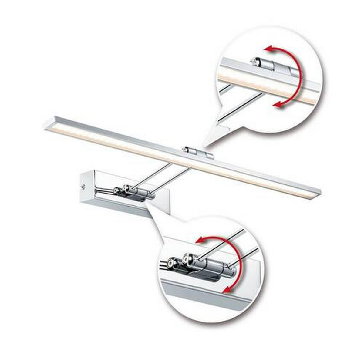 BILDERLEUCHTE 58,5/4,6 cm   - Chromfarben/Weiß, Basics, Metall (58,5/4,6cm) - Paulmann