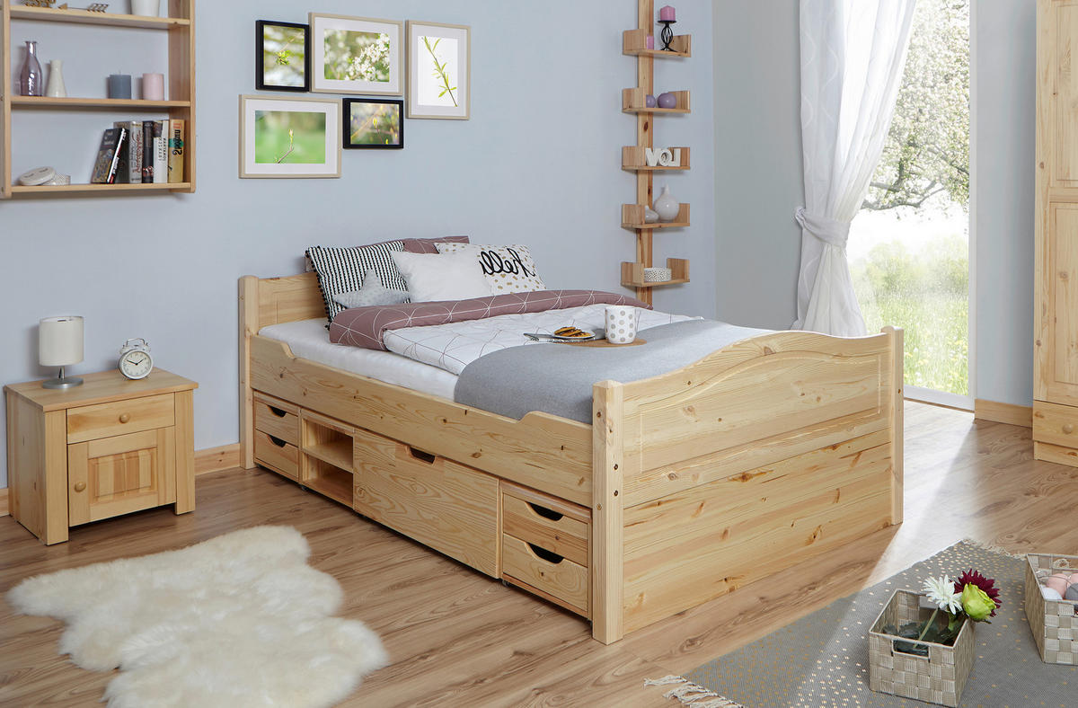 STAURAUMBETT 120/200 cm  Naturfarben   - Naturfarben, Modern, Holz (120/200cm) - MID.YOU