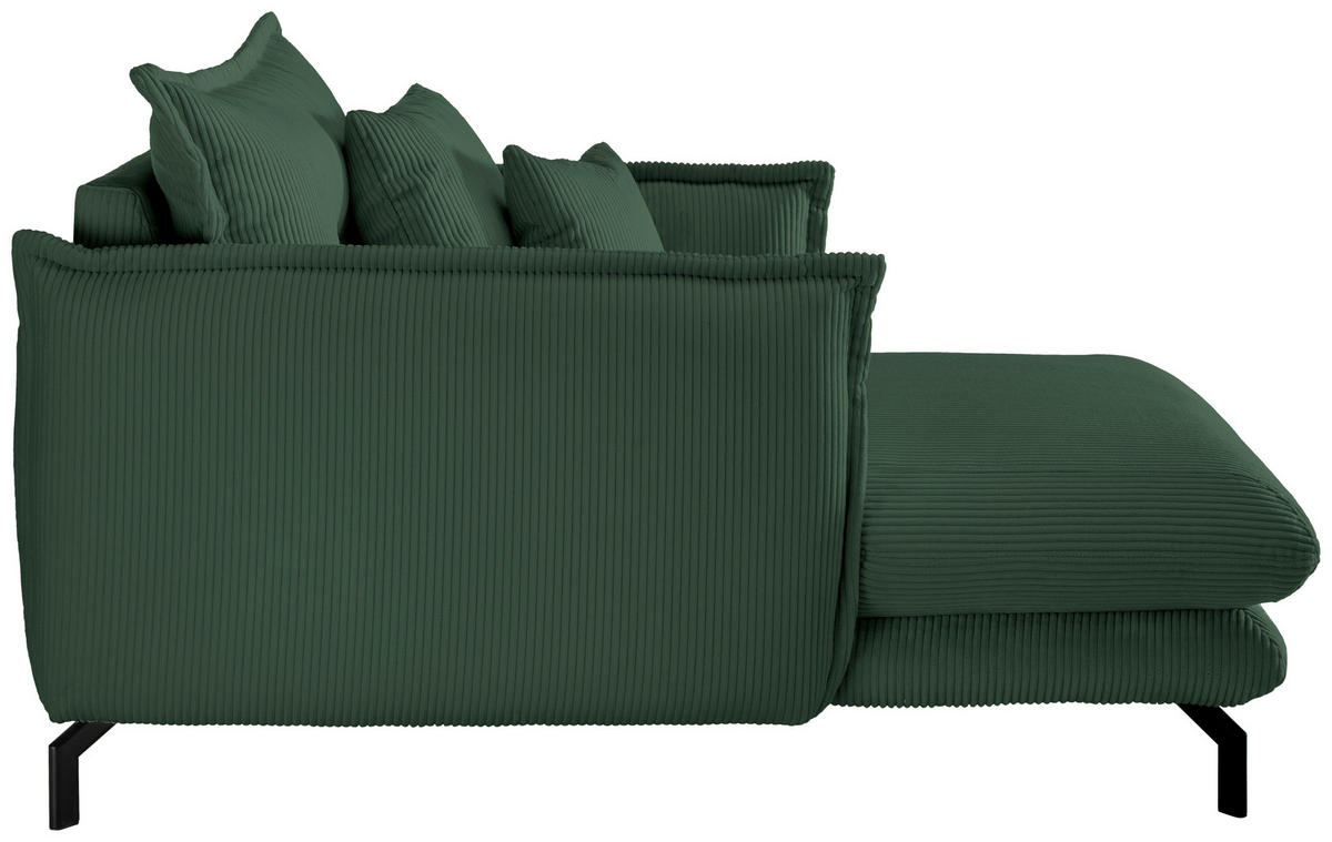 XXL-SESSEL in Cord Grün  - Schwarz/Grün, Modern, Textil/Metall (111/101/167cm) - Livetastic