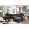 WOHNLANDSCHAFT in Flachgewebe Dunkelgrau  - Eichefarben/Dunkelgrau, Konventionell, Holz/Textil (213/309/161cm) - Sit & More