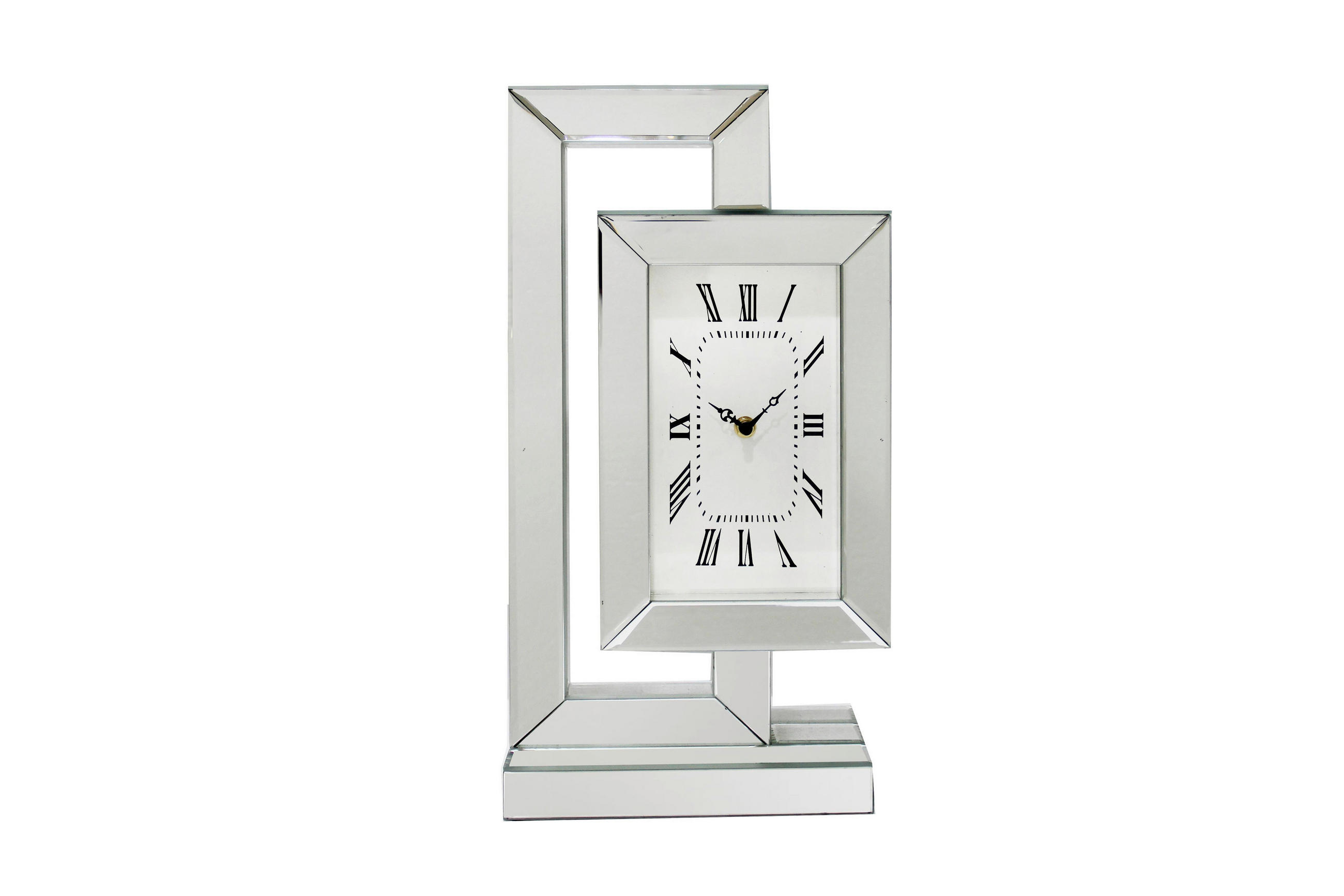 TISCHUHR Silberfarben 23,5/45,5/10,7 cm  - Silberfarben, Trend, Glas/Holzwerkstoff (23,5/45,5/10,7cm) - Ambia Home